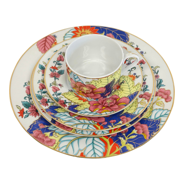 Vintage Tobacco Leaf Imperial Leaf China 5 Piece Place Setting