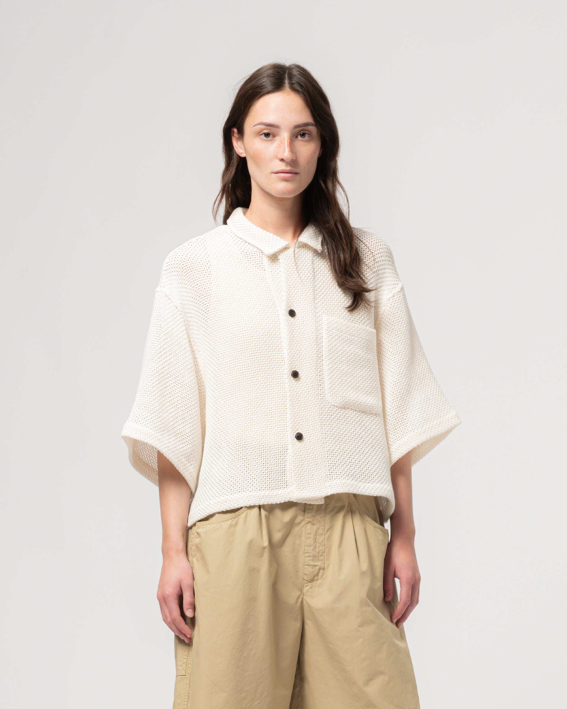 G.o.D Sumatra Shirt Trellis Cotton Ecru