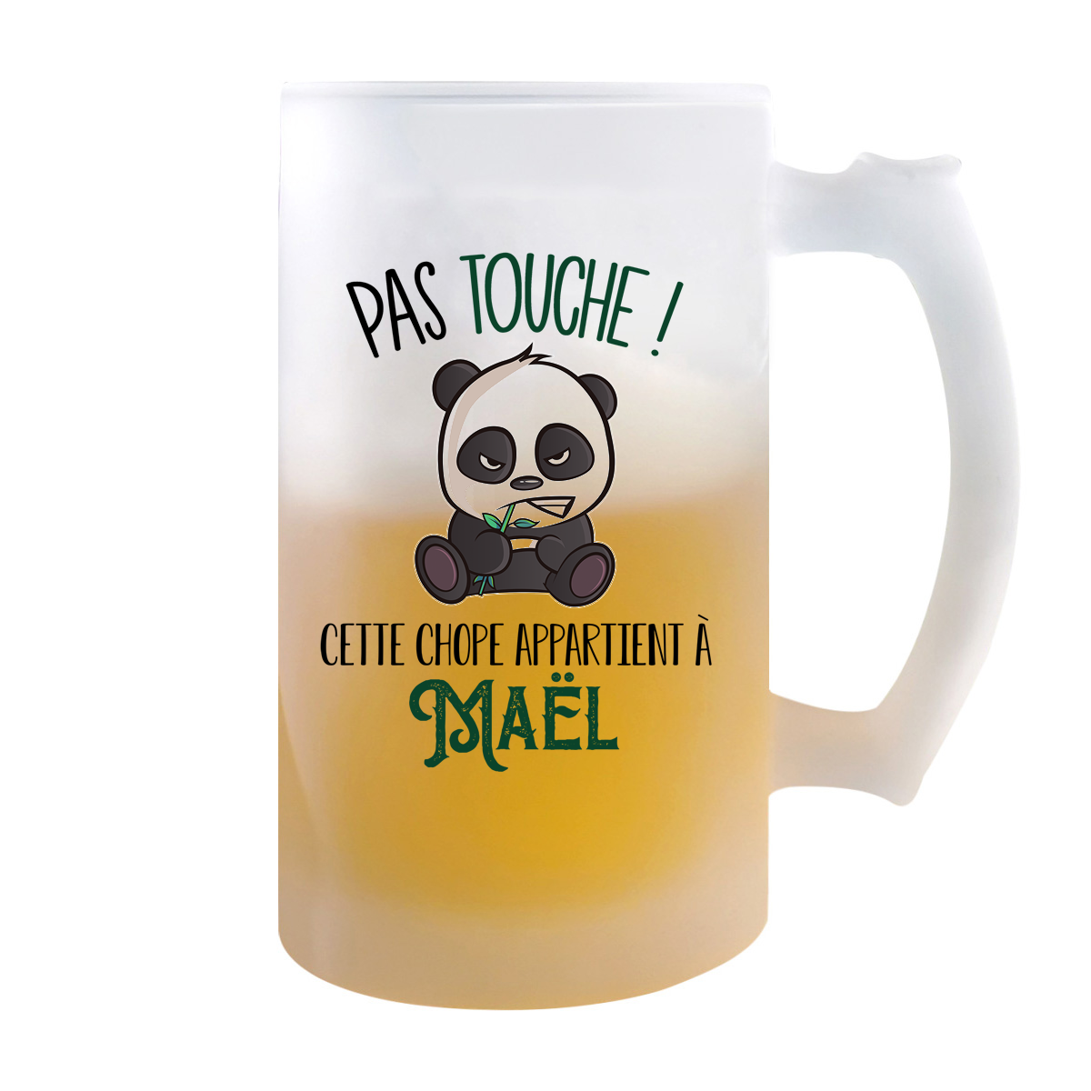 Chope de bière Maël Pas Touche Panda - Planetee