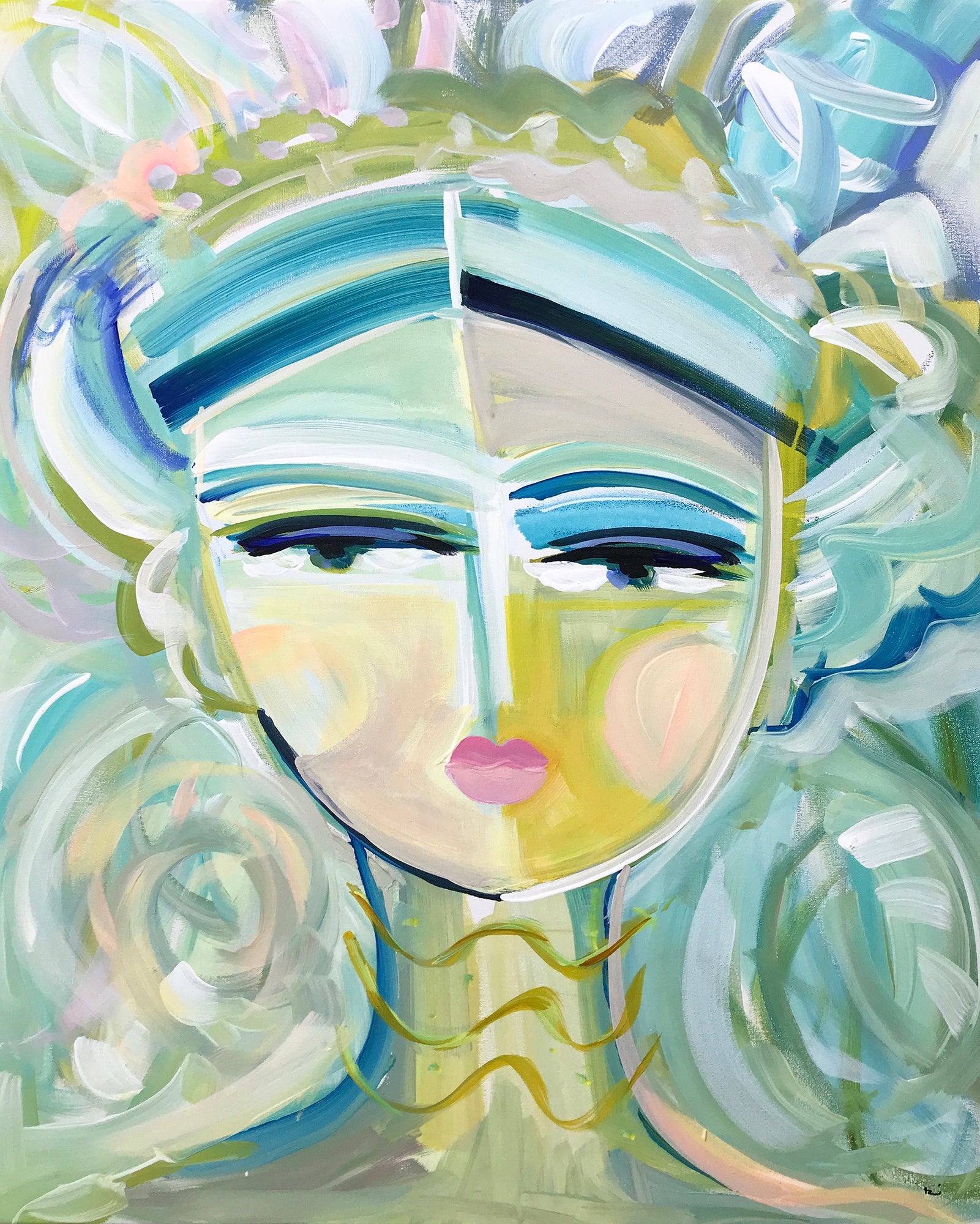 Warrior Girl Azul print or canvas, Maren Devine Art