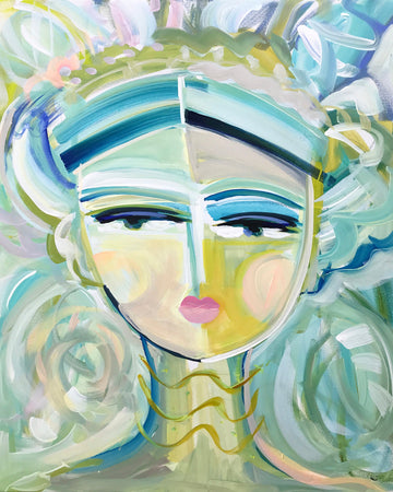 Warrior Girl Azul print or canvas, Maren Devine Art