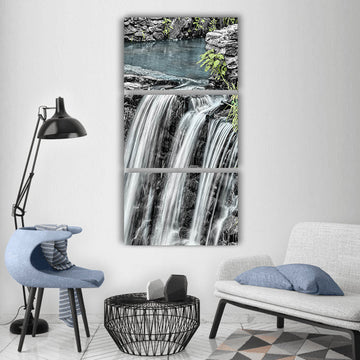 Waterfall water cascade downfall Vertical Canvas Wall Art