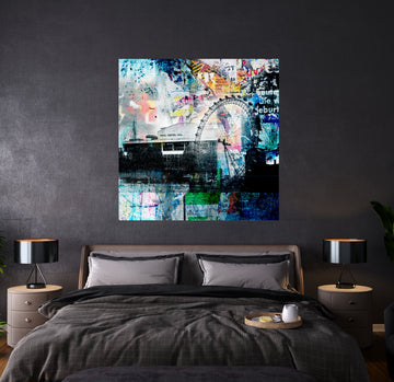 Waterloo Sunset print on aluminium 100cms x 100cms
