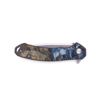 EDC Wood+Resin Pocket Knife - Linn (Dark Blue, 427955)