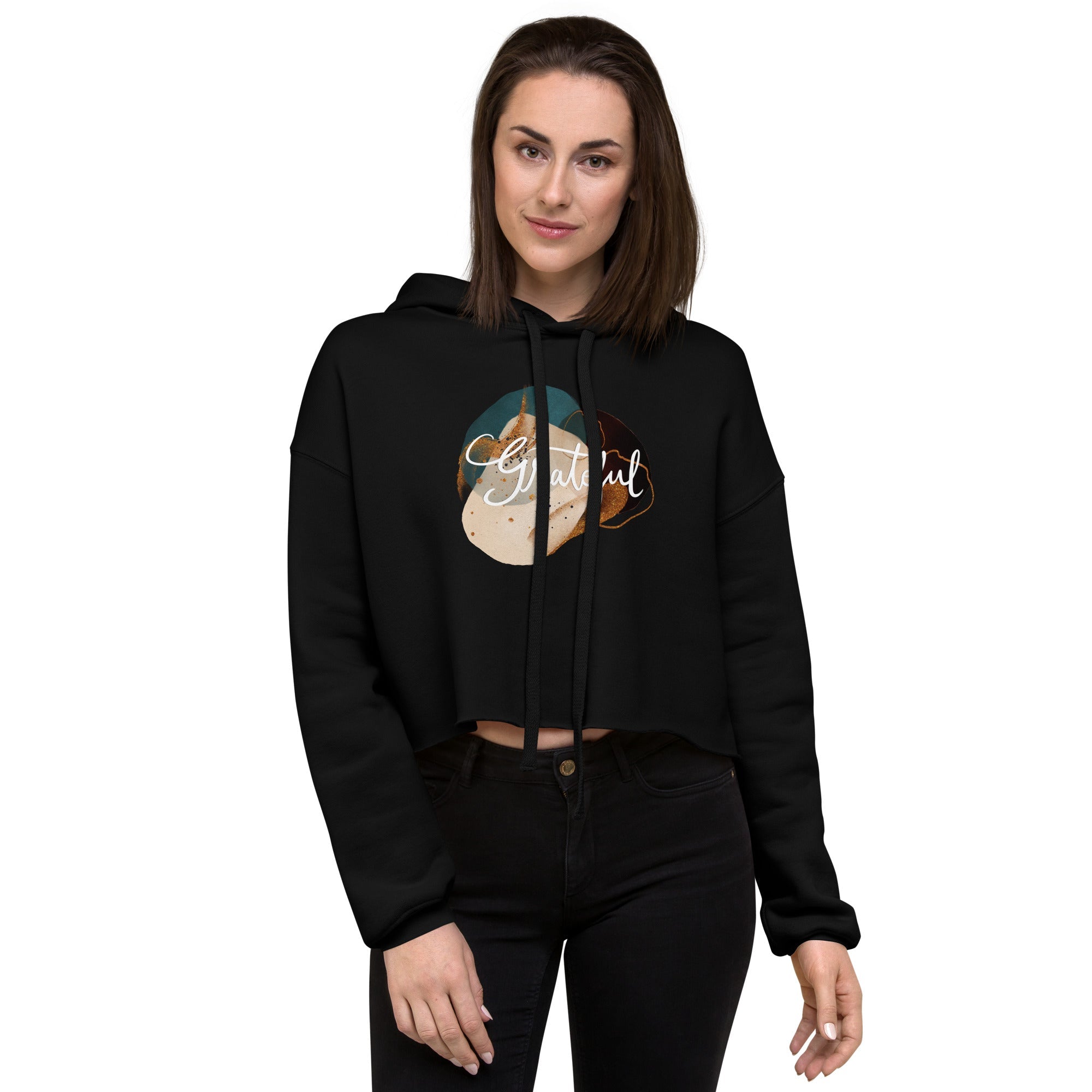 Cropped hoodie "Grateful"