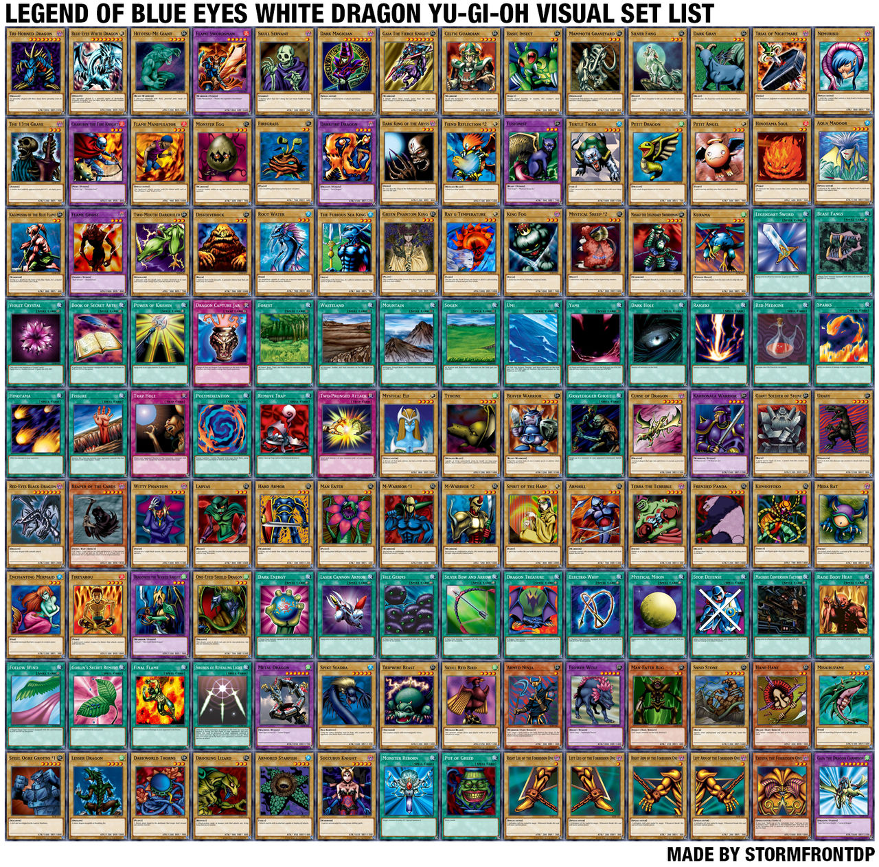 Yu-Gi-Oh Legend of Blue Eyes White Dragon Set List by Stormfrontdp on  DeviantArt