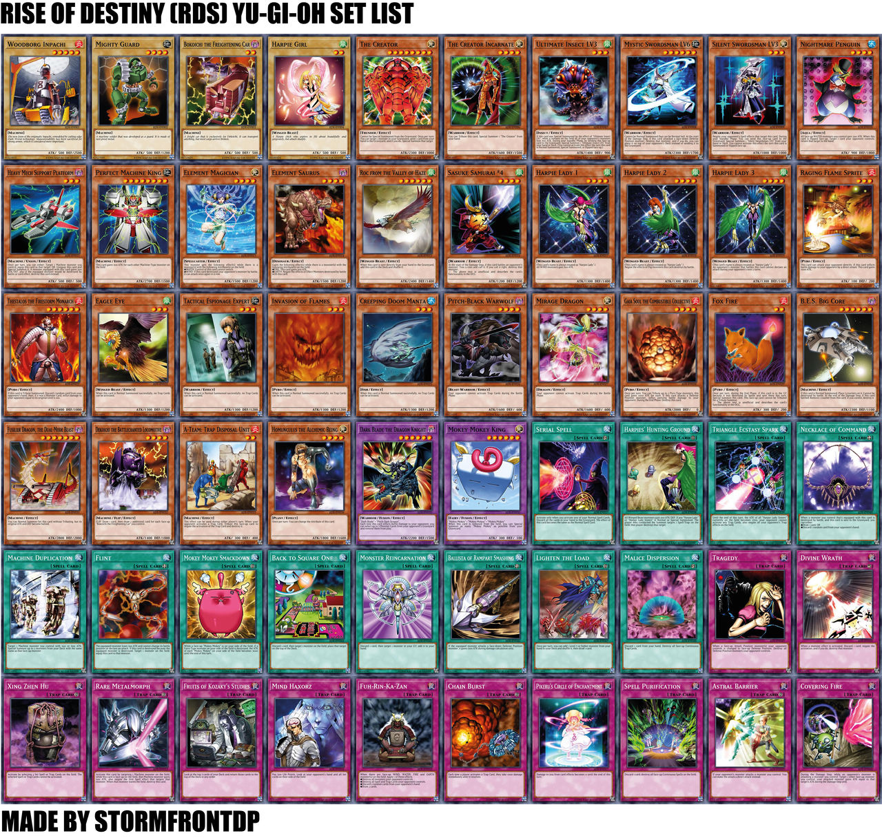 Yu-Gi-Oh Rise of Destiny (RDS) Set List by Stormfrontdp on DeviantArt