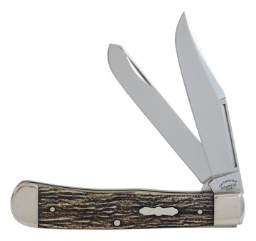 W.R. Case XX Knives Cattaraugus Trapper Terra Firma Brown Bone Stainless Pocket Knife CATC54TF