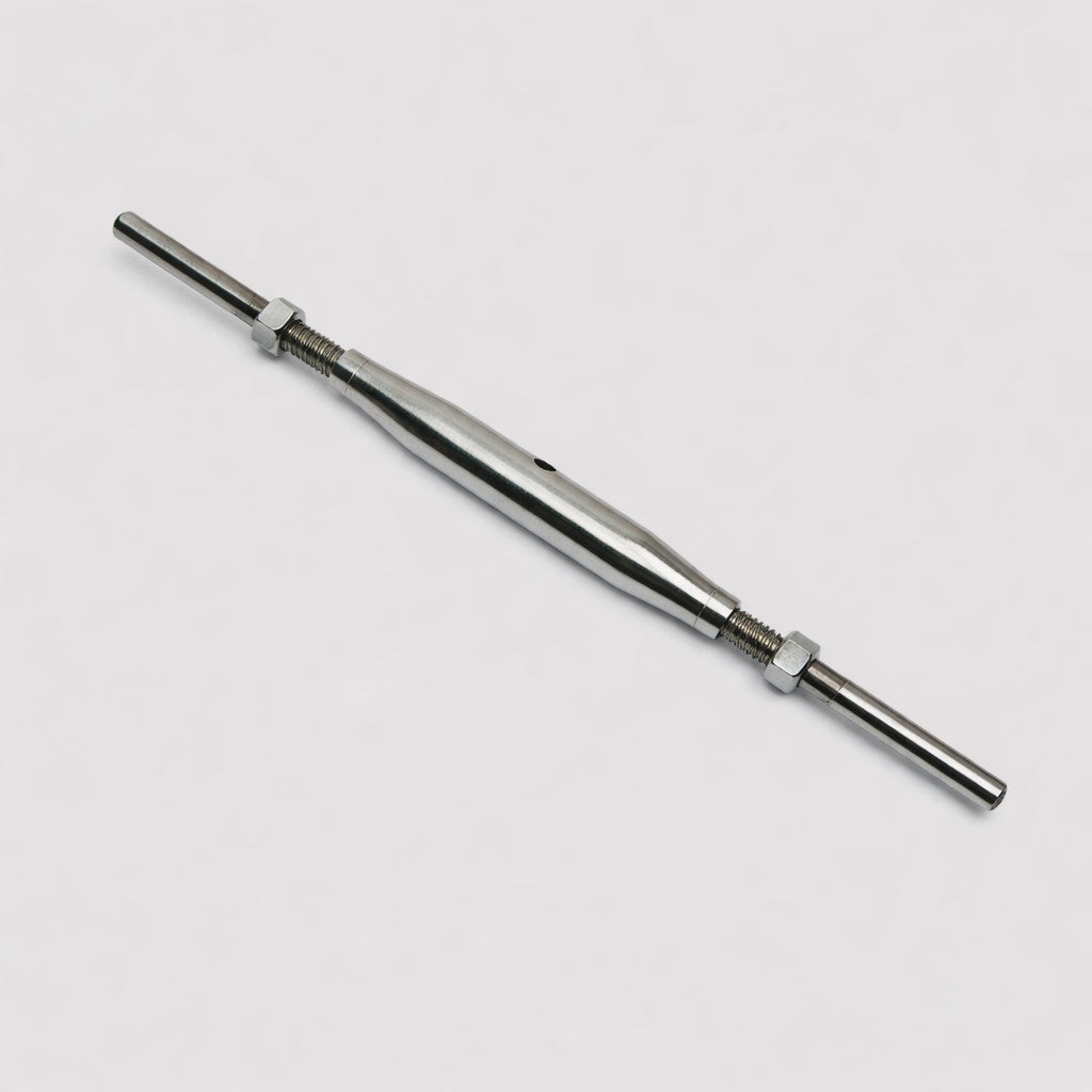 Marine T316 Stainless Steel 1/4" Thread Swage Stud & Stud Pipe Turnbuckle For 3/16" Cable Wire Rope